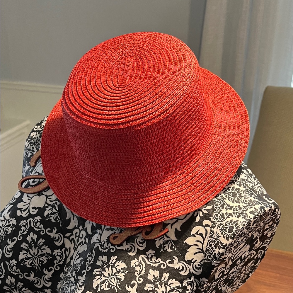 Red Straw Summer Hat